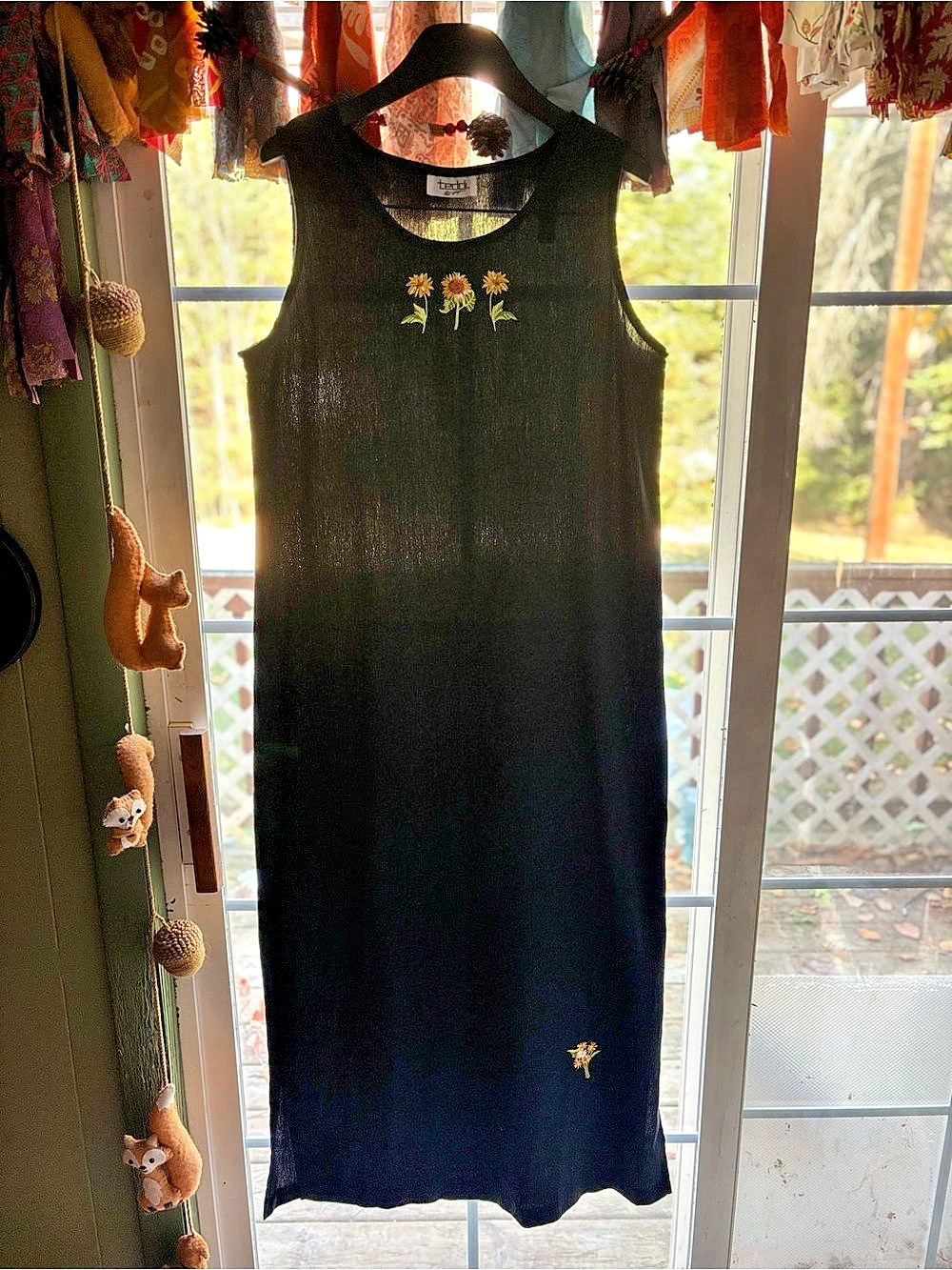 TEDDI Embroidered Maxi Dress in Black Like New